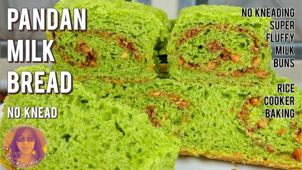 Pandan Milk Bread Recipe | No Kneading Super Fluffy Milk Buns | EASY RICE COOKER RECIPES