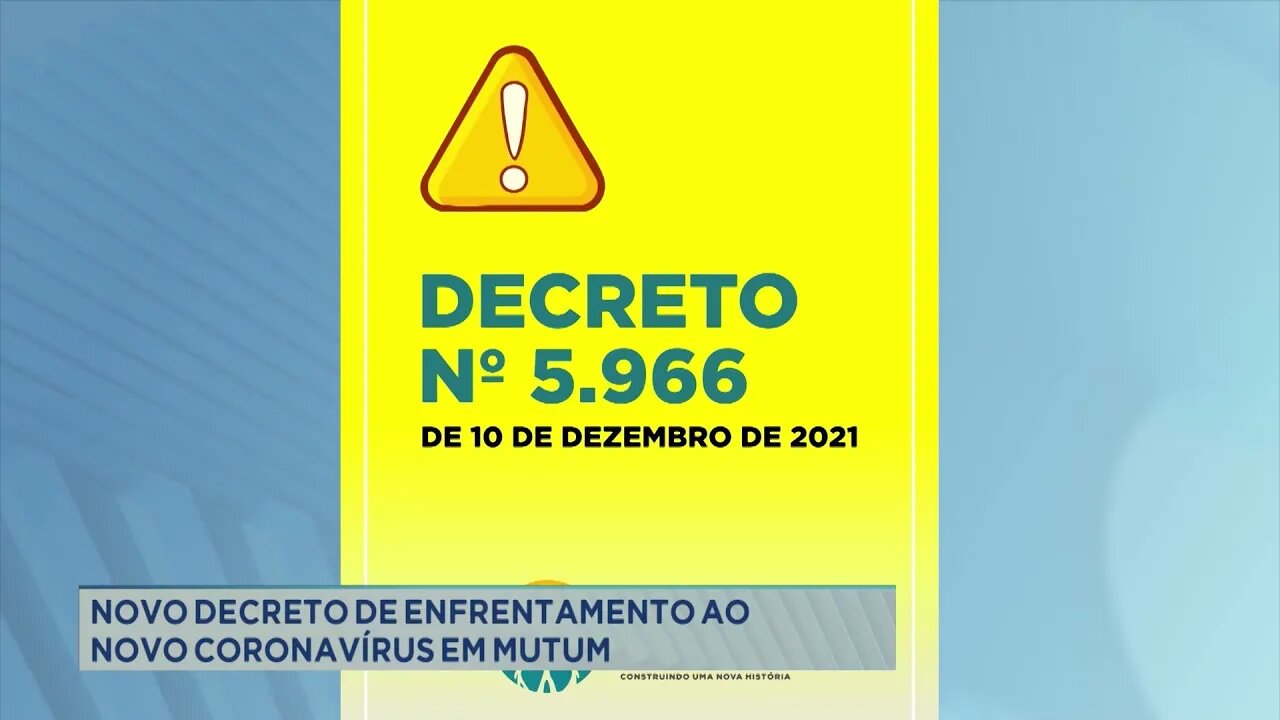 Novo decreto de enfrentamento ao novo Coronavírus em Mutum