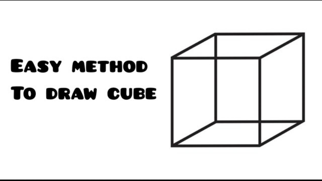 How to draw cube: step by step