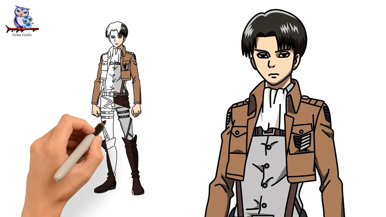 How To Draw Levi Ackermann Attack on Titan Anime - Tutorial