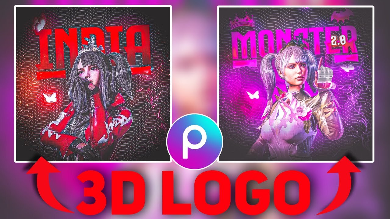 Make This 3d Logo In Picsart || Pubg 3d Logo tutorial