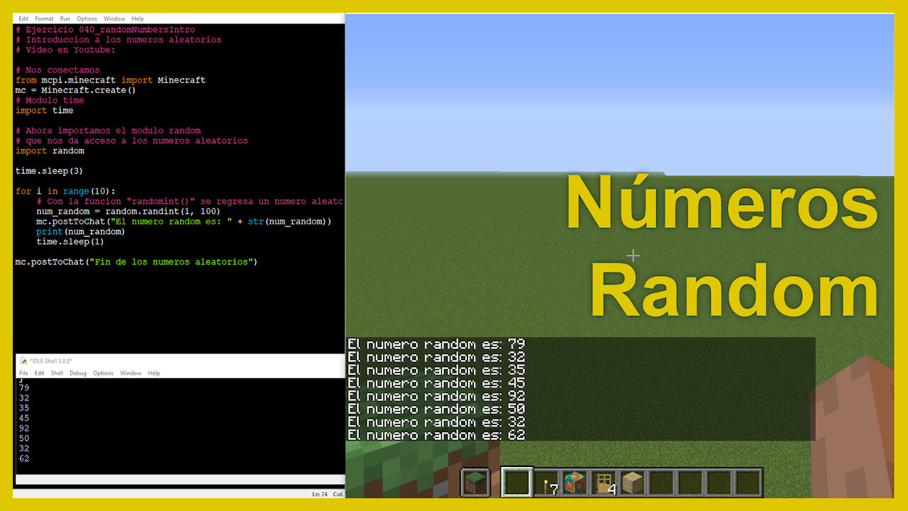 Coding Con Minecraft 2021 - 019 - Numeros aleatorios