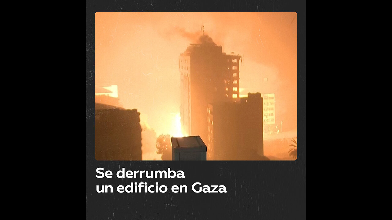 Se derrumba un edificio en Gaza al ser alcanzado por un ataque aéreo israelí