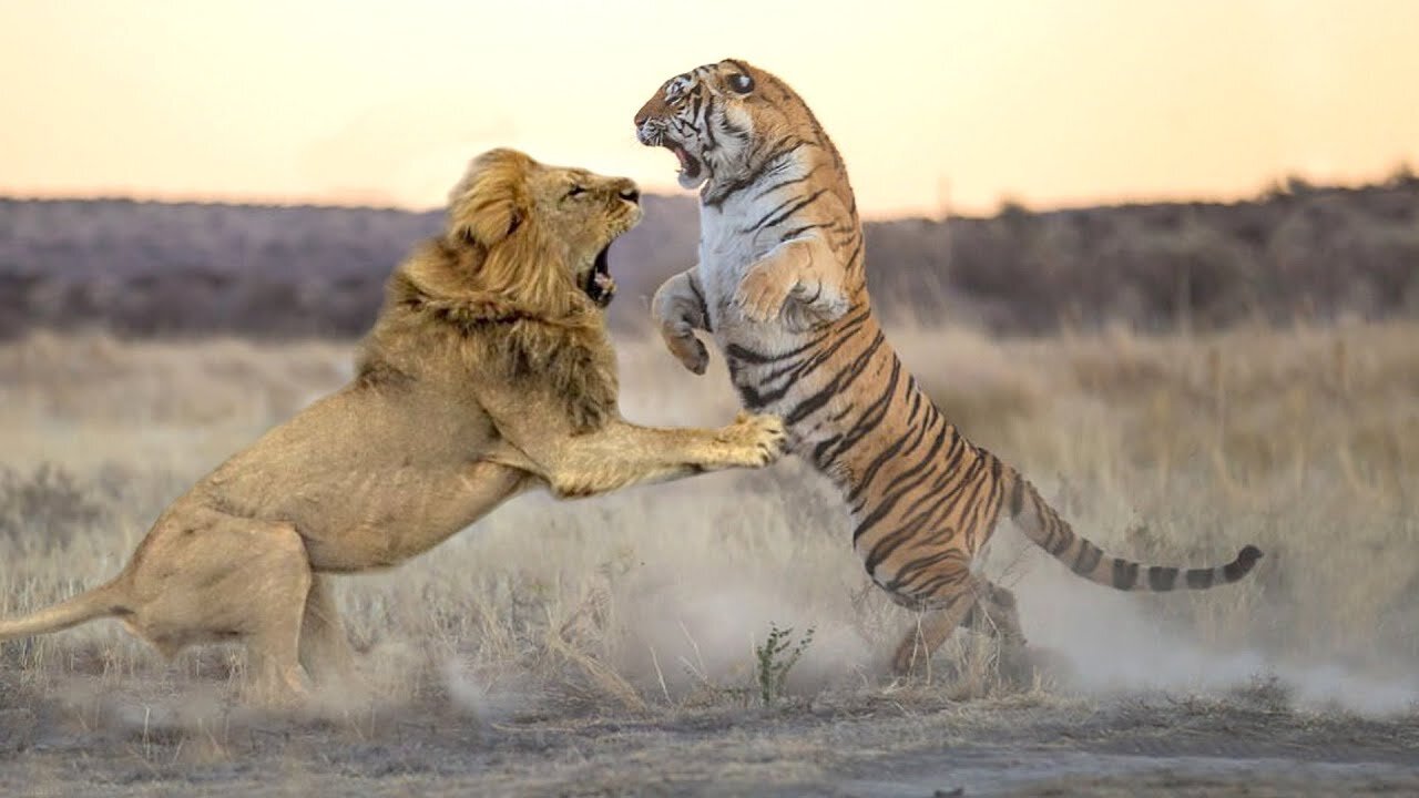 Lion vs Tiger fight Animal fighting Old lion fight 2023 latest video