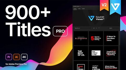 Titles Pro - 900 Tittle and Text Animation | Premiere Pro Templates Download