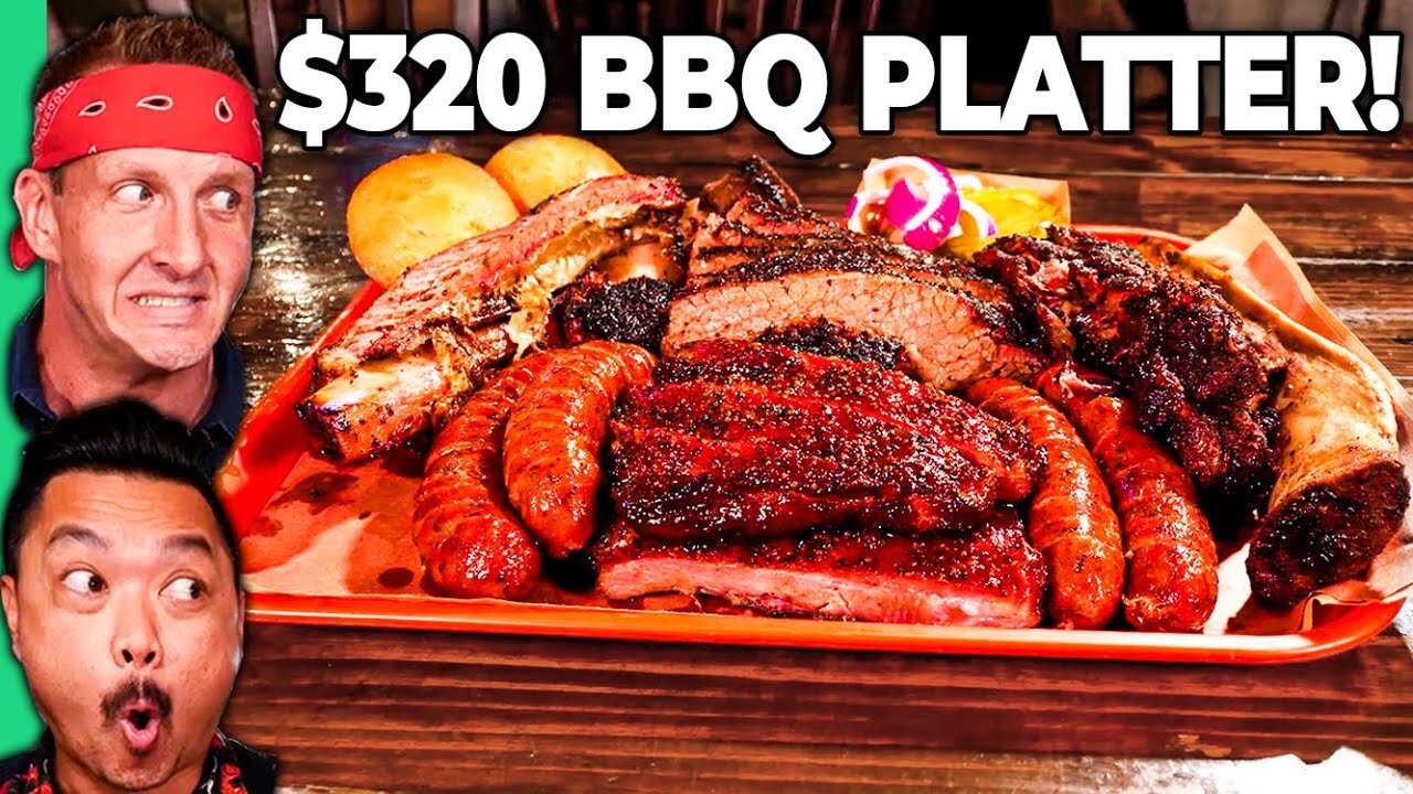 $14 TEXAS BBQ VS $320 TEXAS BBQ!! Vegan's Worst Nightmare!!