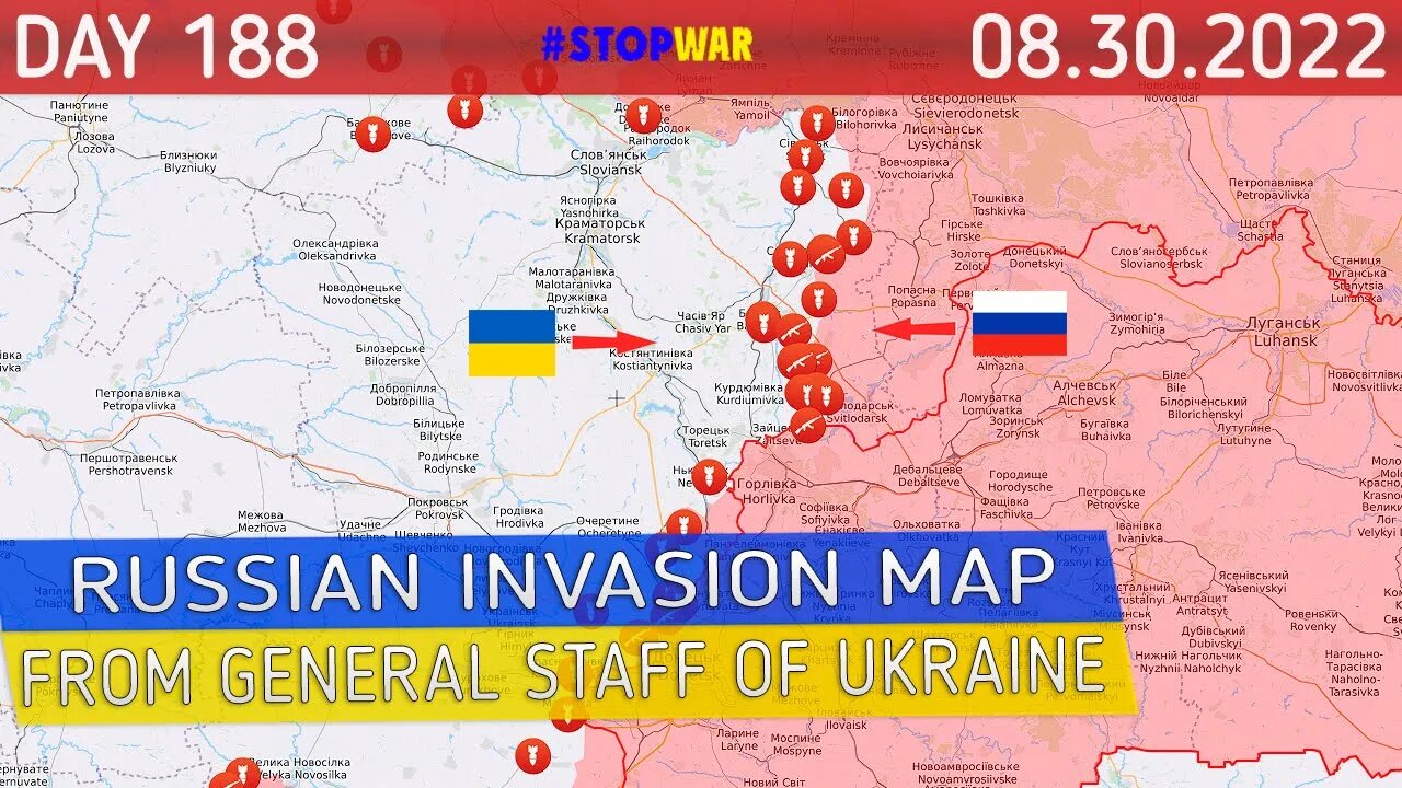 Military summary Russia and Ukraine war map 188 day invasion - 30 Aug 2022 latest news today