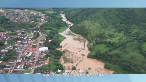 Inundação: volume de água do Rio Barreiras aumentou durante a madrugada em Rio Vermelho