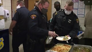 Cleveland officials, community groups serve lunch and prayer to 5th District officers