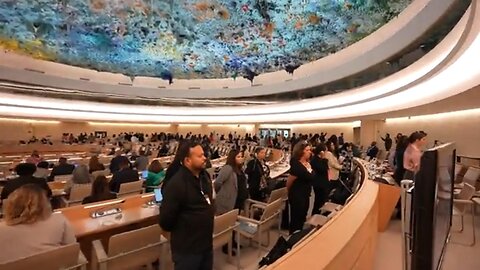 Participants turns their backs during US Ambassador Michelle Taylor speech at UN