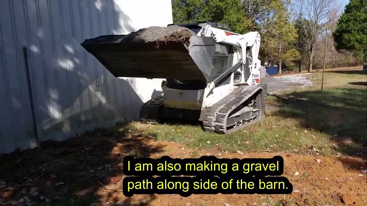 Bobcat T650 skid steer (CTL) making new Sawmill gravel pad