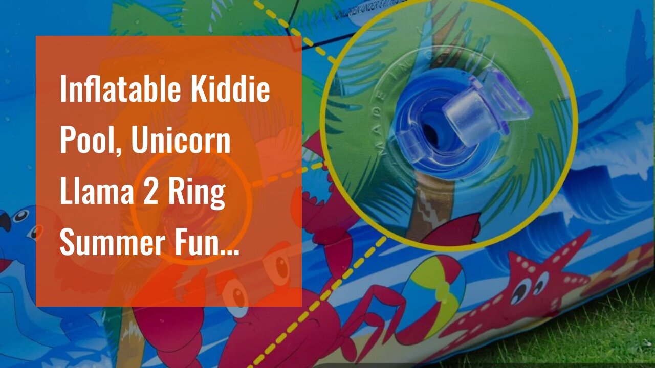 Inflatable Kiddie Pool, Unicorn Llama 2 Ring Summer Fun Swimming Pool for Kids, Water Pool Baby...