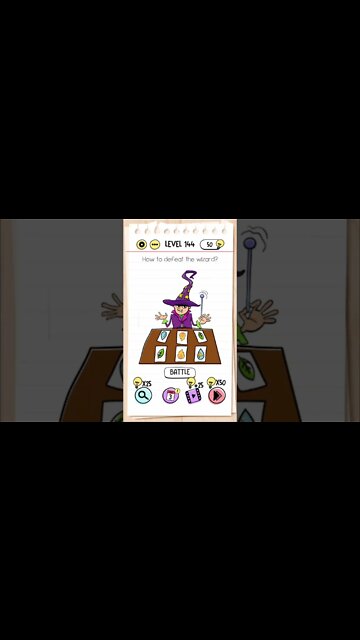 Brain Test Tricky Puzzles Level 144 How to defeat the wizard?