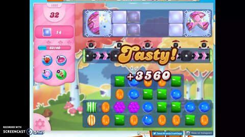 Candy Crush Level 1202 Audio Talkthrough, 2 Stars 0 Boosters