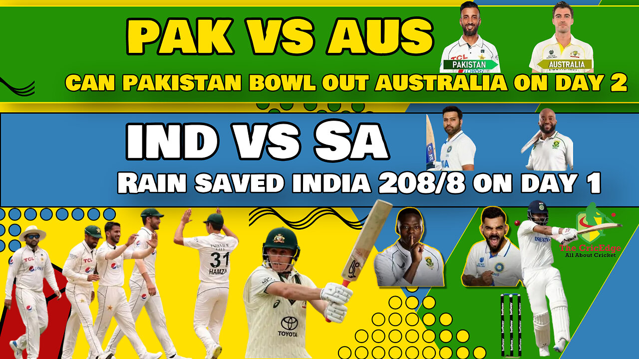 🔴LIVE | CAN PAKISTAN BOWL OUT AUSTRALIA ON DAY TWO | RAIN SAVED INDIA 208/8 ON DAY ONE