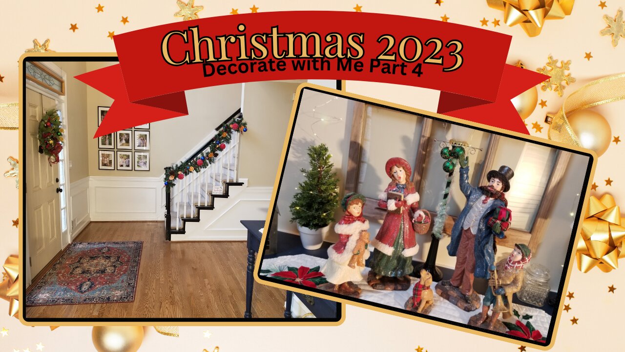 Christmas Decorate with Me 2023 Part 4| Entryway and Powder Room