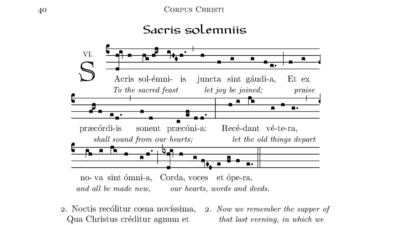 Sacris Solemniis - cool hymn to Jesus in the Blessed Sacrament