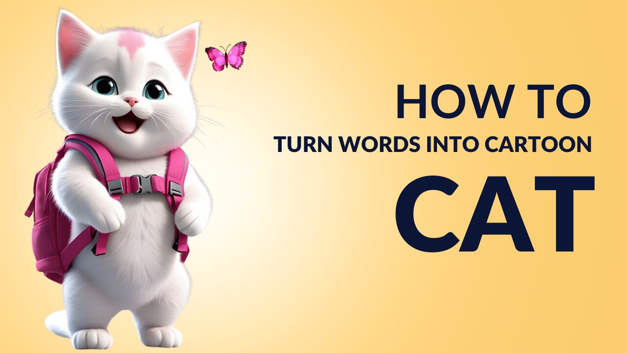 🔴 Very Easy! How to turn Words Cat Into a Cartoon Cat. (Wordtoons) learning step by step for kid