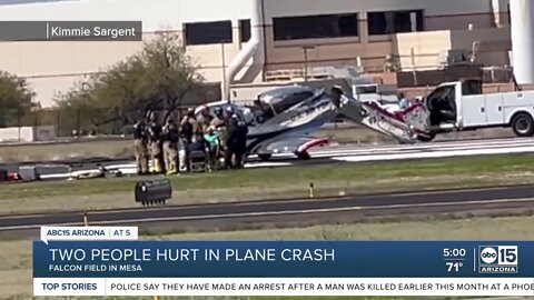 Two injured in plane crash in Mesa