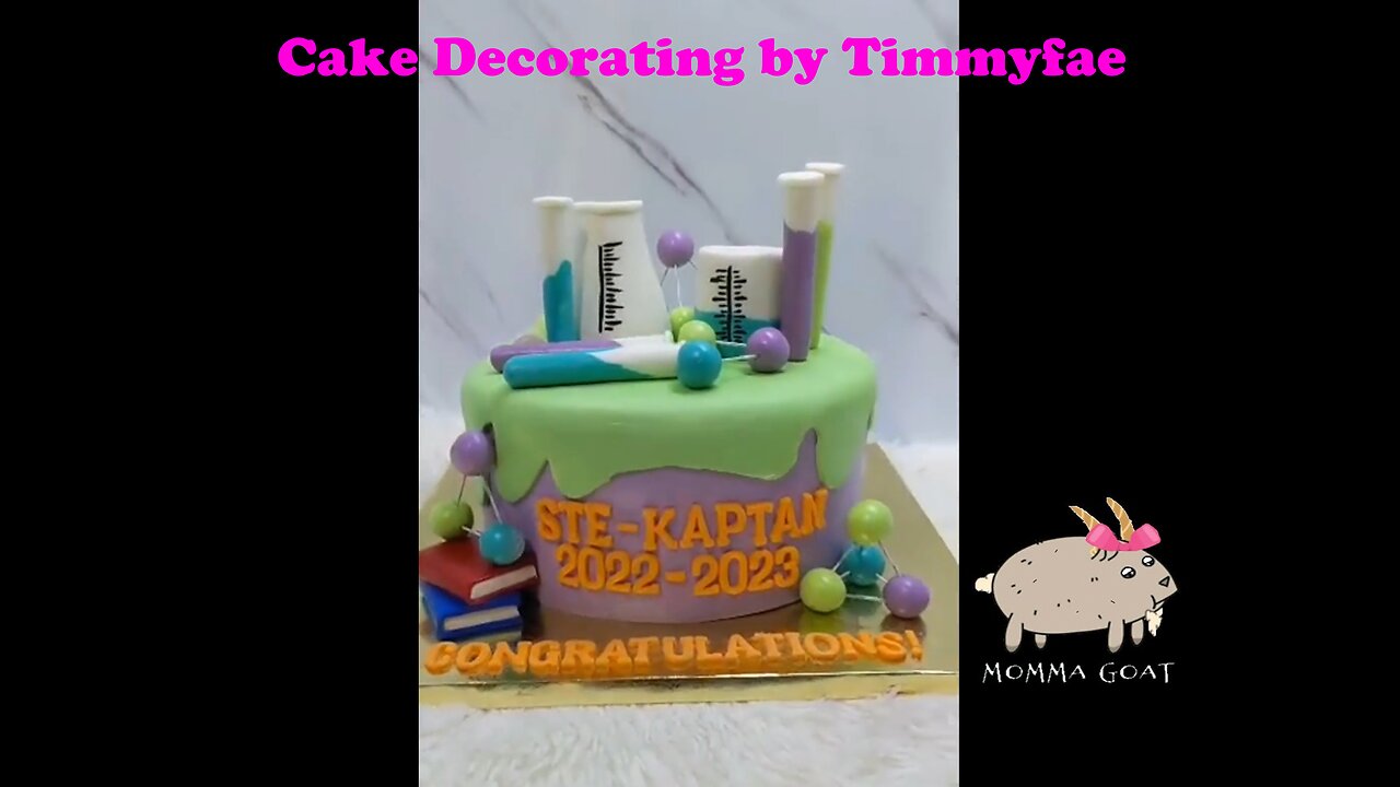 Decorating Fondant STEM Graduate Cake - DJ Khalid Congrats You xD