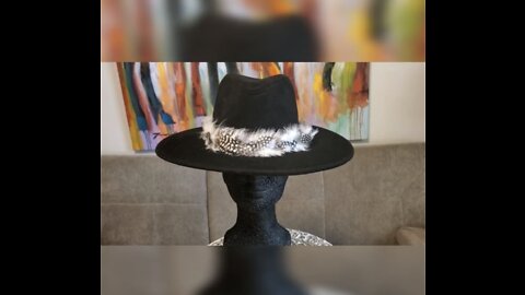 Glam Originals showcase "Southern Cloud" feathered hat band!