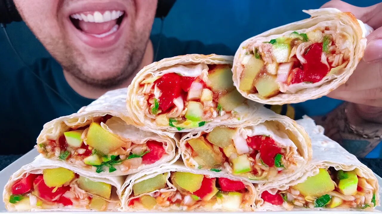 ASMR BURRITO FEAST | EATING SOUNDS | ASMR EATING SHOW MUKBANG NO TALKING