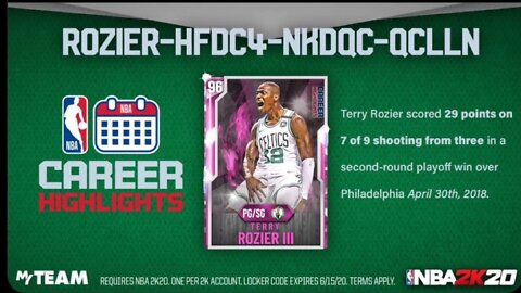 Terry Rozier - LockerCode - NBA2K20 - June 8, 2020