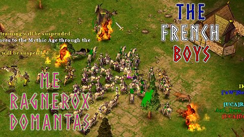 Age of Mythology Pro Team Game -- Poseidon Pocket vs the French boys!