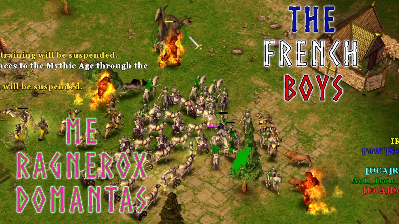 Age of Mythology Pro Team Game -- Poseidon Pocket vs the French boys!