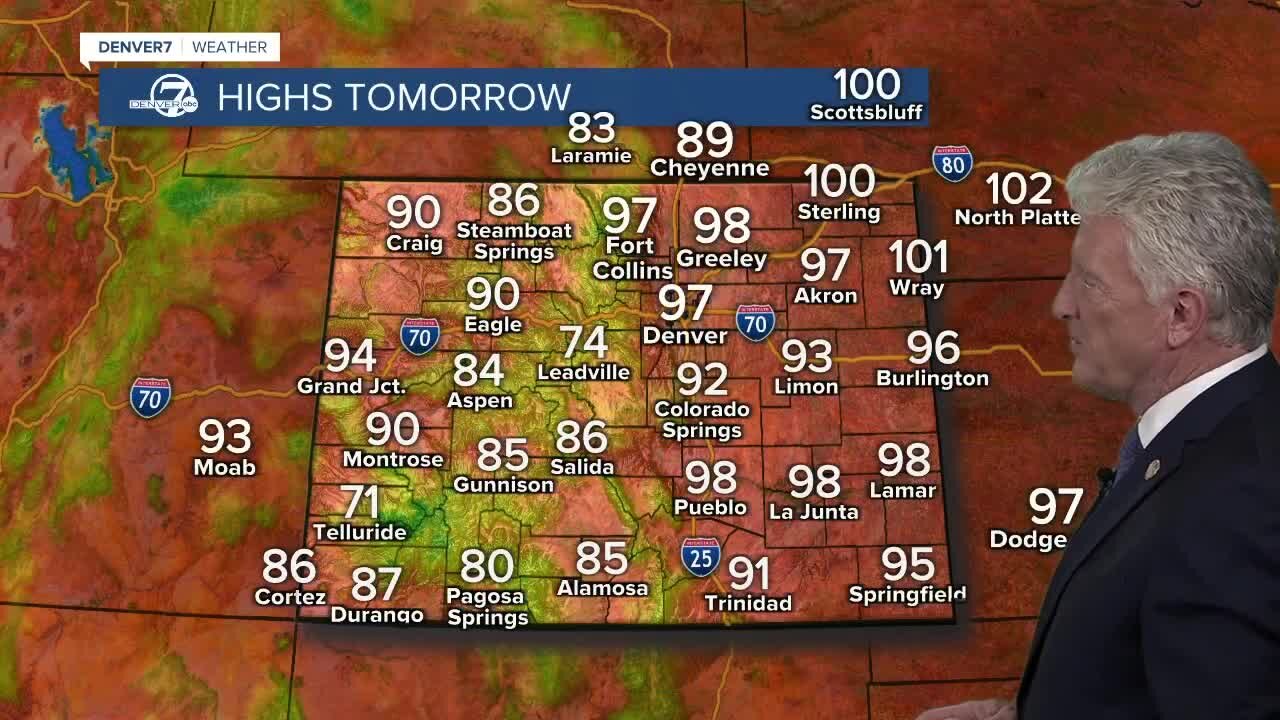 The streak of 90s will continue through Sunday