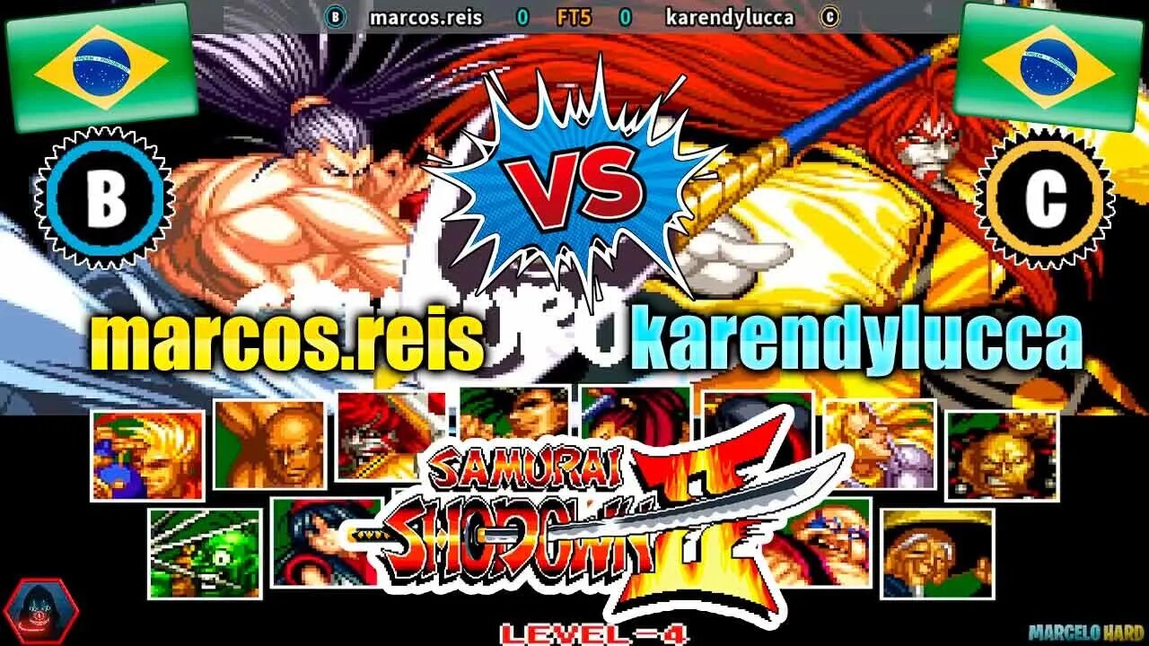 Samurai Shodown II (marcos.reis Vs. karendylucca) [Brazil Vs. Brazil]