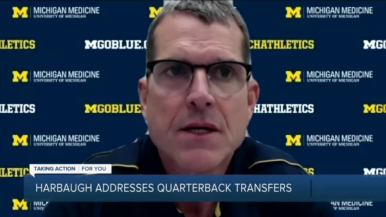 Jim Harbaugh addresses QBs transferring from Michigan