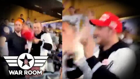 Yankee Stadium Erupts When Assaulted Fan Puts His Maga Hat Back On! -
