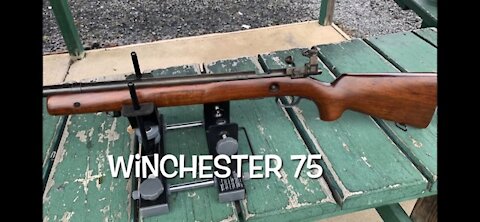 Winchester model 75 target at the range. 1946