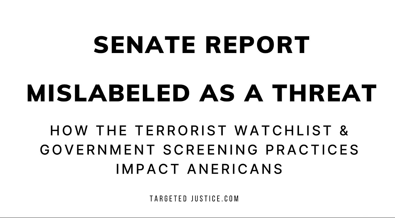 US Senate Report Confirms Pleadings in "Targeted Justice v. Garland"