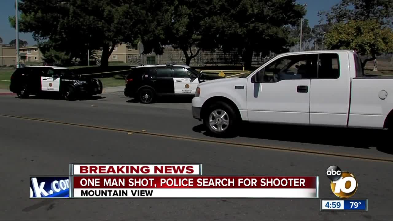 One man shot, police search for shooter