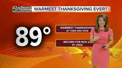 Will the Valley see it's warmest Thanksgiving ever this year?