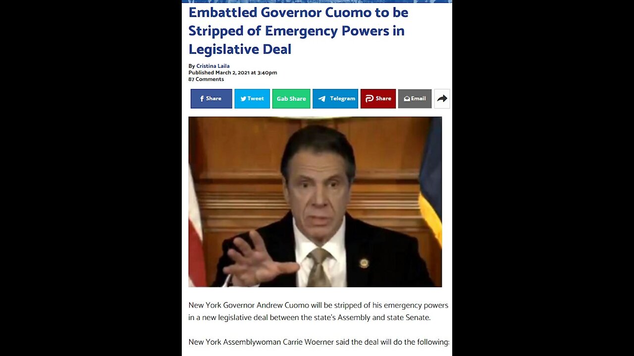 Gov. Cuomo Powers Stripped, Texas and Mississippi End Mask Mandates.