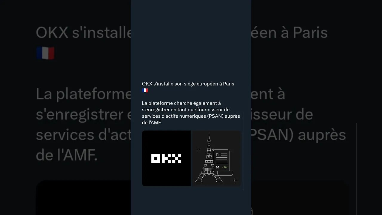 OKX s'installe son siége européen à Paris 🇫🇷