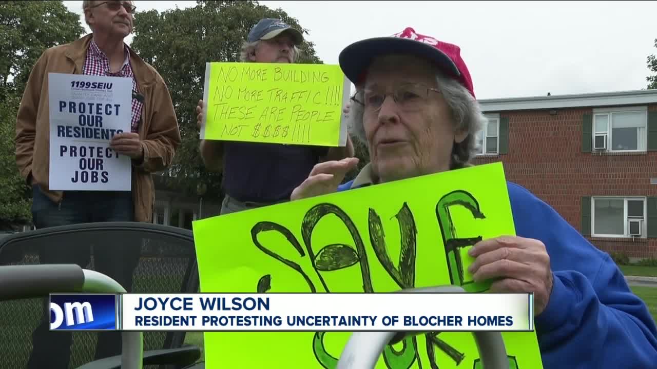 Protest outside Blocher Homes