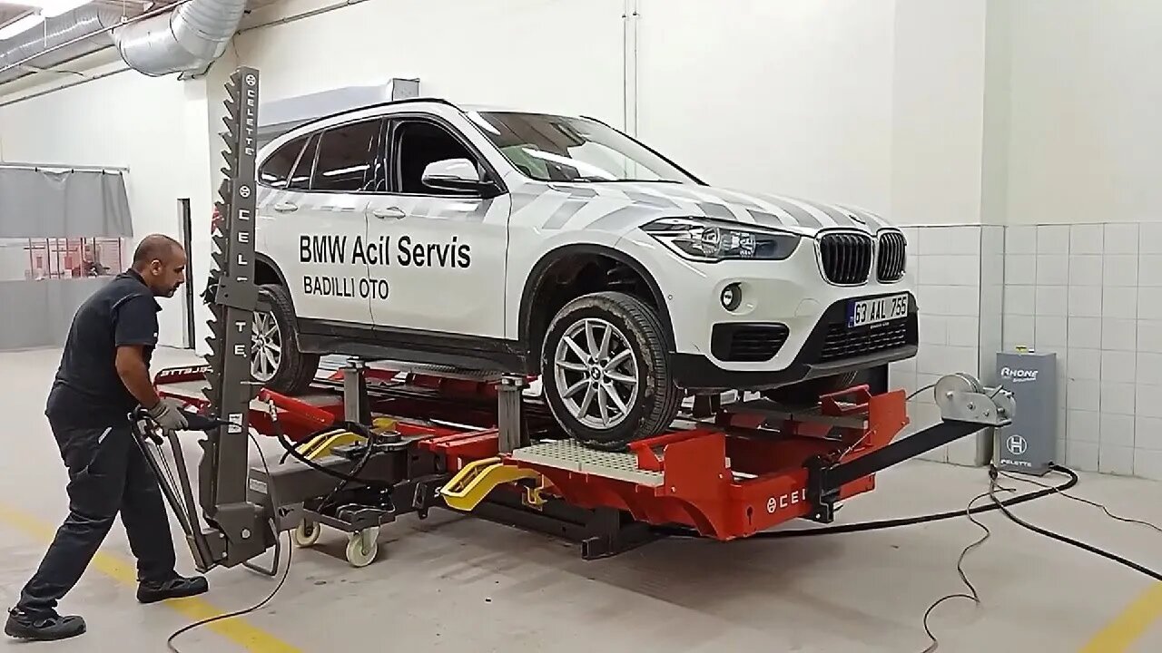 BMW X1 F48 on Celette Rhone Frame Machine