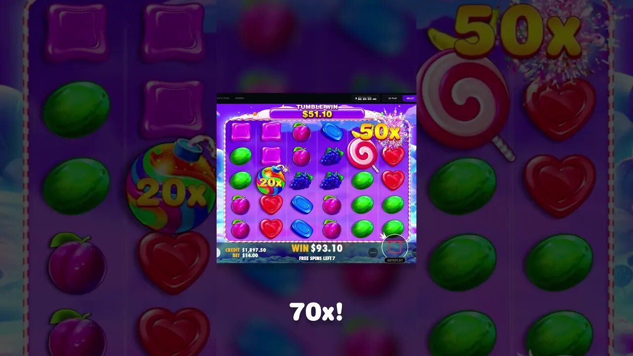 CRAZY 70X MULTIPLIER ON SWEET BONANZA PAID!