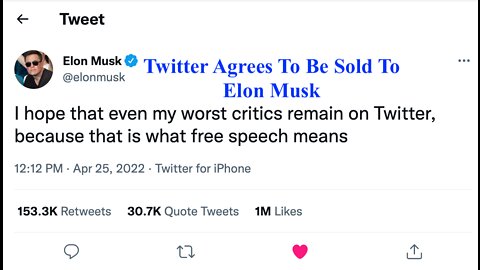 Twitter Agrees To Be Sold To Elon Musk