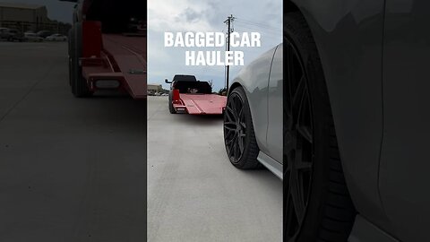 Loading low cars has never been easier! #maxxdtrailers #bagged #airride #GloryToGod