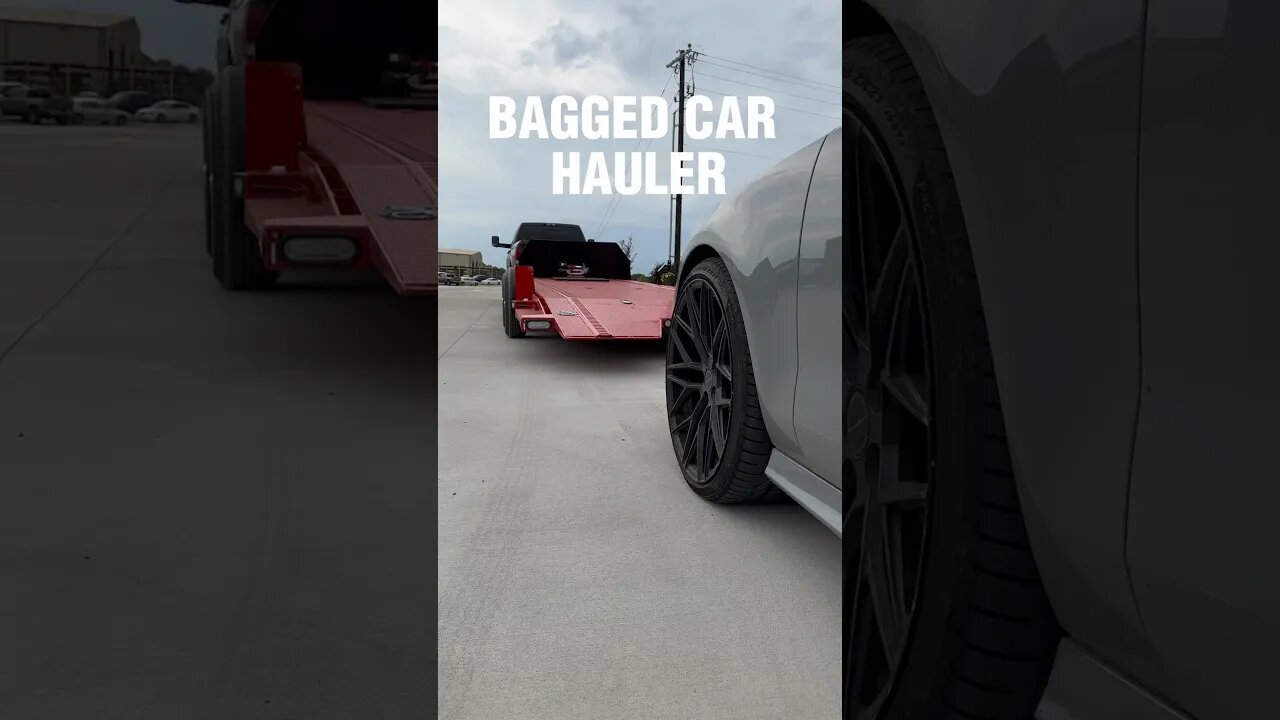 Loading low cars has never been easier! #maxxdtrailers #bagged #airride #GloryToGod