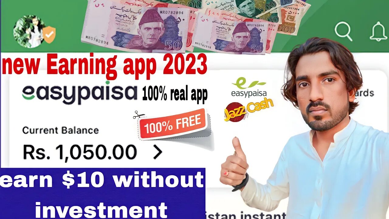 new earning app 2023 today 😲 easypaisa jazzcash withdrawal app 💵 Earn 5 to 10 dollars per day