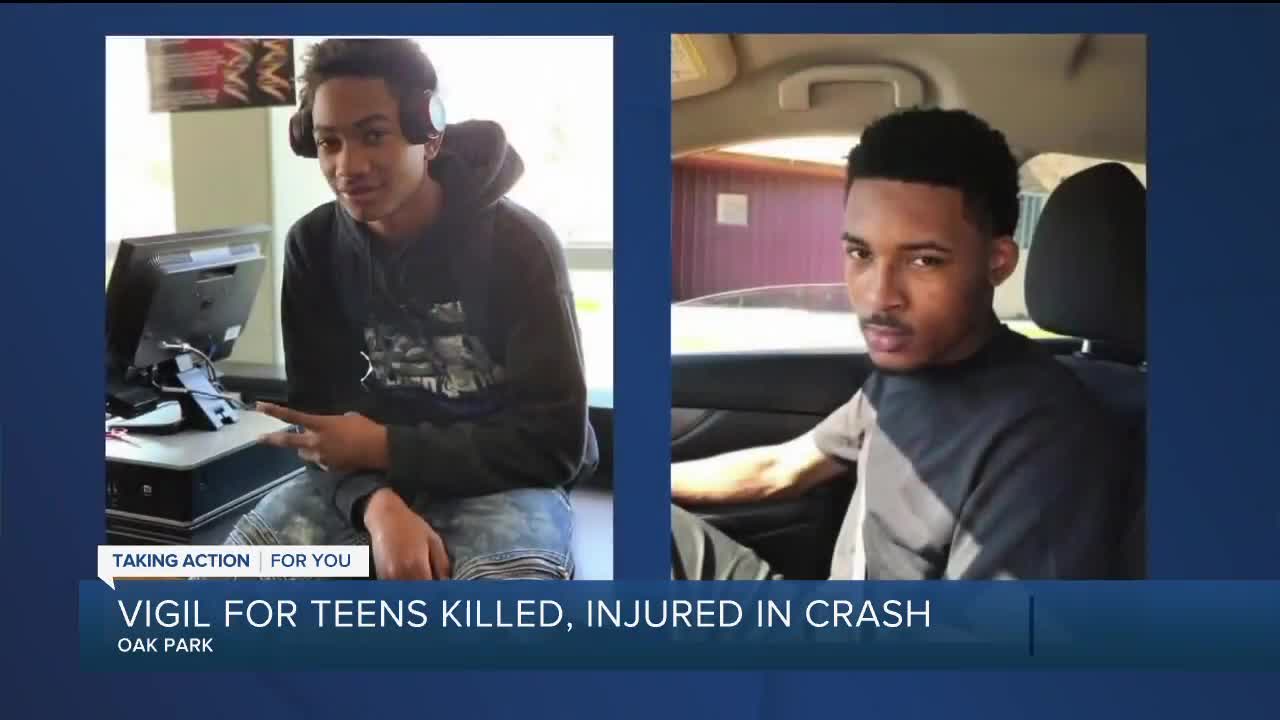 Vigil held for Oak Park teens involved in car crash