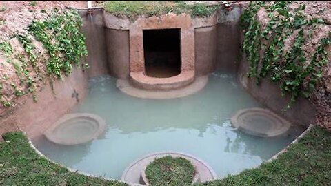 Unbelievable! Build Most Amazing Underground Deep Pool With Secret Underground House