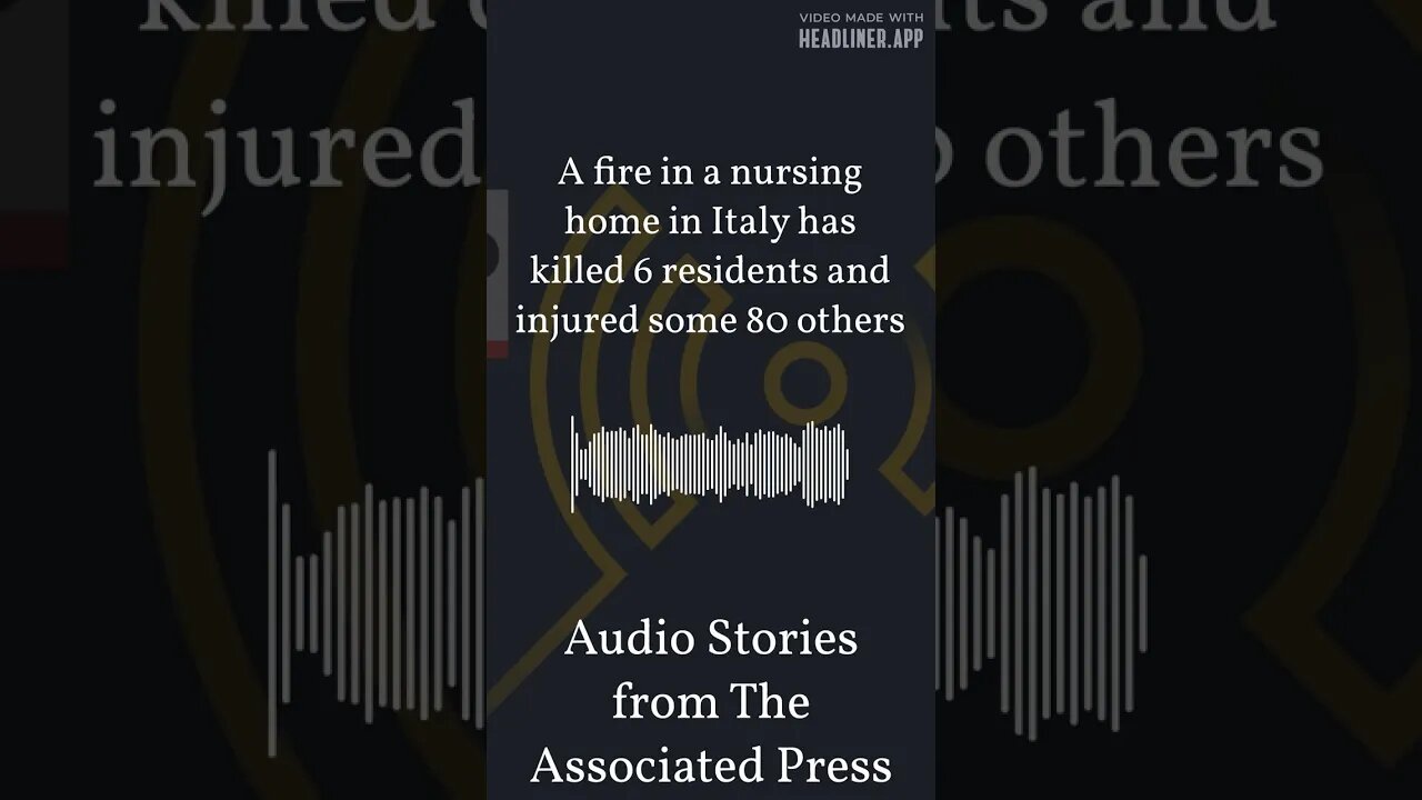 A fire in a nursing home in Italy has killed 6 residents and injured some 80 others | Audio...