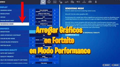 Arreglar Gráficos en Fortnite en Modo Performance